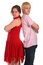Free Young Man And Woman Stands Back-to-back Stock Photography - 6525312