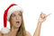 Free Indicating Sexy Lady With Santa Cap Royalty Free Stock Images - 6538629
