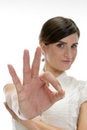 Free Lady Showing Ok Sign Royalty Free Stock Photo - 6541385