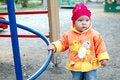 Free Pretty Little Girl Stay Near Slide. Stock Images - 6545554