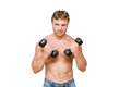 Free Man With Dumbbells Royalty Free Stock Image - 6552506