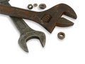 Free Nuts And Big Metal Spanners Royalty Free Stock Image - 6607226