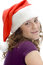 Free Lady Posing With Santa Cap Stock Image - 6619021