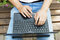 Free Man Using A Laptop In The Park Royalty Free Stock Photography - 6633527