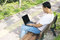 Free Man Using A Laptop In The Park Royalty Free Stock Photos - 6634408