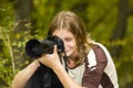 Free Photographer In Autumn Forest Stock Photo - 6647340