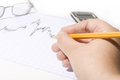 Free Financial Chart And Pencil Stock Image - 6659841