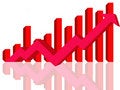 Free Financial Growth-red Arrow And Bars Stock Photos - 6664833