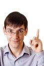 Free Young Man With A Finger Up Stock Images - 6690874