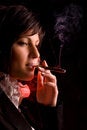 Free Girl Is Smoking In Studio Stock Images - 6757084