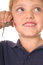 Free Happy Bug Boy With Lizard Looking Up Vertical Stock Photos - 6788013