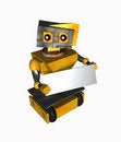 Free Sad Robot With A Blank Sign Stock Image - 6797191