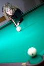 Free The Girl Plays Billiards Stock Image - 6799521