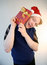 Free Nerd Holding Xmas Present Stock Photography - 6793312