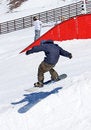 Free Snowboarder On Half Pipe Of Pradollano Ski Resort In Spain Stock Photos - 680673