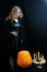 Free Scary Young Girl Prepares For Halloween Stock Images - 6863314