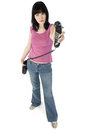 Free Casual Brunette With Phone Stock Image - 694681
