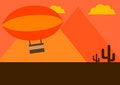 Free Flying Transport At Pyramid Stock Image - 6916241