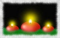 Free Three Red Round Christmas Candles Royalty Free Stock Photography - 7019037