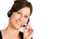 Free Friendly Caucasian Brunette Female With Headset Royalty Free Stock Photo - 7029865