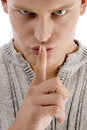 Free Close Up Of Man Instructing You To Be Silent Royalty Free Stock Photography - 7042667