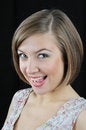 Free Nice Joyful Girl Show Tongue Royalty Free Stock Images - 7046649