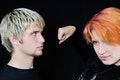 Free Pretty Red-eyed Girl Wants To Hit A Guy S Face Stock Images - 7047184