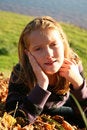 Free Autumn Girl In Grass Stock Photography - 7063102