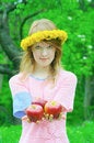 Free Girl Hold Apple Royalty Free Stock Photography - 7068547