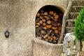 Free Wall, Lamp And Stack Of Wood Stock Photo - 717120