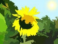 Free Jungle With Sunflower Painting Stock Photography - 7155012