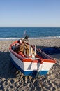 Free Fishing Boat On A Beach Stock Image - 720111