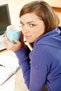 Free Beautiful Woman With Cup In Home Stock Photography - 7359462