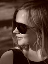 Free Young Woman With Sun Glasses In Sepia Royalty Free Stock Images - 7618359