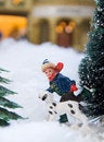 Free Boy And Dog Running In Winter Royalty Free Stock Photos - 7664768