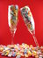 Free Champagne Glasses And Hearts Royalty Free Stock Photos - 7720358