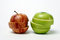 Free Red And Green Sliced Apples Isolated On White Stock Photography - 7763202