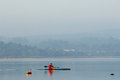 Free Sillouette Of Man Kayaking Stock Photography - 7770042