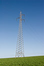 Free Power Lines Though A Green Field Stock Image - 7774561