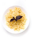 Free Bowl Of Fresh Butterfly Pasta With Basil Stock Photo - 7790780