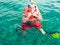 Free Man In The Life Vest Enjoing Ocean Royalty Free Stock Image - 7798596