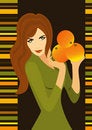 Free Slim Girl With Orange Royalty Free Stock Photography - 7803737