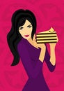 Free Slim Girl With Tart Stock Image - 7803771