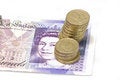 Free Twenty Pound Note With Coins Royalty Free Stock Image - 7864096