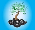 Free Abstract Tree On Blue Background Royalty Free Stock Photography - 7889687