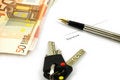 Free Bank Notes, Keys And A Pen Royalty Free Stock Photos - 7916778