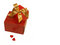 Free Two Red Gifts With A Gold Ribbon And Two Hearts Royalty Free Stock Photos - 7928388