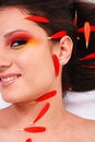 Free Woman With Red Petals Stock Image - 7936531