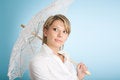 Free Portrait Of Attractive Woman With Lacy Umbrella Royalty Free Stock Images - 7946169
