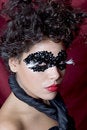 Free Attractive Young Woman Wearing A Black Gem Mask Royalty Free Stock Image - 804776